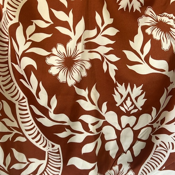 Joie Burnt Orange Cream Botanical Floral Print Blouse Medium - Picture 2 of 7